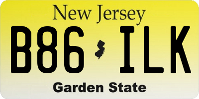 NJ license plate B86ILK