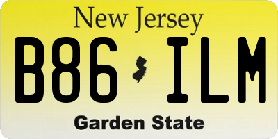 NJ license plate B86ILM