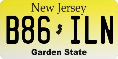 NJ license plate B86ILN