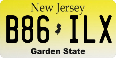 NJ license plate B86ILX