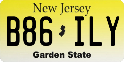 NJ license plate B86ILY