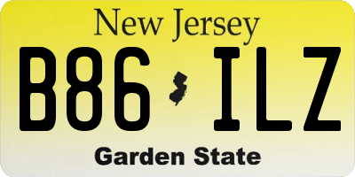 NJ license plate B86ILZ