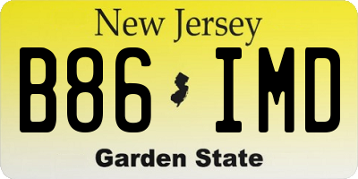NJ license plate B86IMD