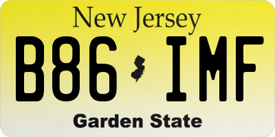 NJ license plate B86IMF