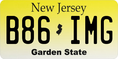 NJ license plate B86IMG