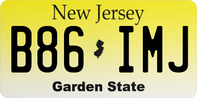 NJ license plate B86IMJ