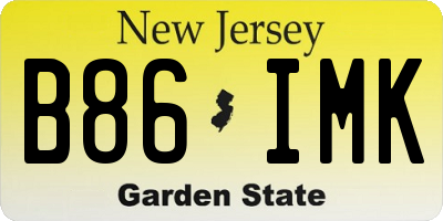 NJ license plate B86IMK