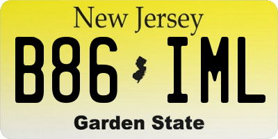 NJ license plate B86IML