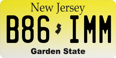 NJ license plate B86IMM