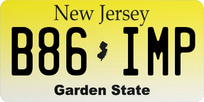 NJ license plate B86IMP