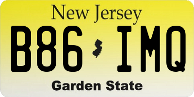 NJ license plate B86IMQ