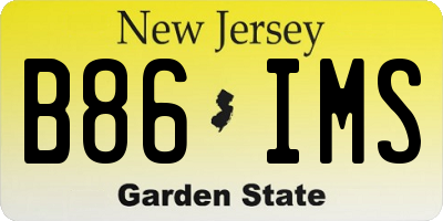 NJ license plate B86IMS