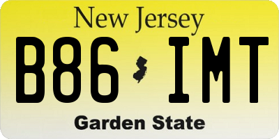 NJ license plate B86IMT