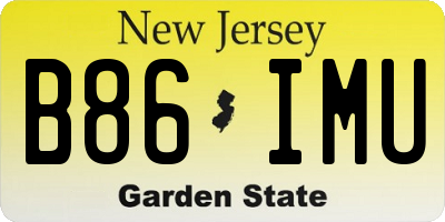 NJ license plate B86IMU