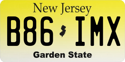 NJ license plate B86IMX