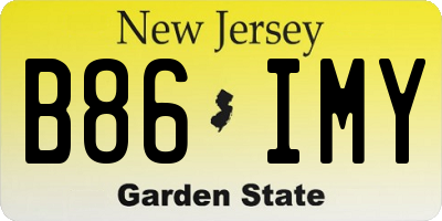 NJ license plate B86IMY