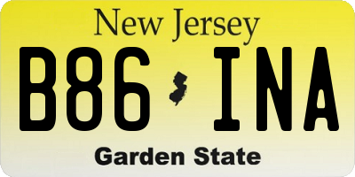 NJ license plate B86INA
