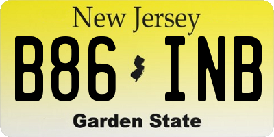 NJ license plate B86INB