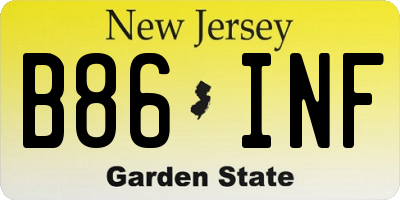 NJ license plate B86INF