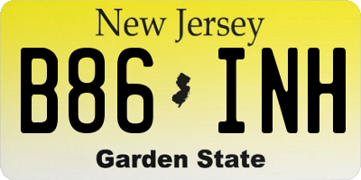 NJ license plate B86INH
