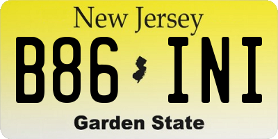 NJ license plate B86INI