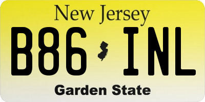 NJ license plate B86INL