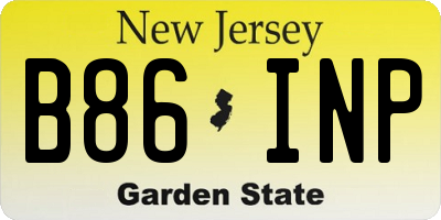 NJ license plate B86INP