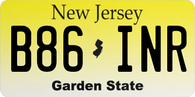 NJ license plate B86INR