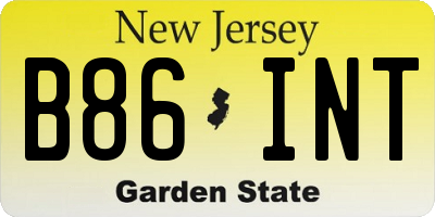 NJ license plate B86INT