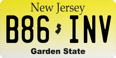 NJ license plate B86INV