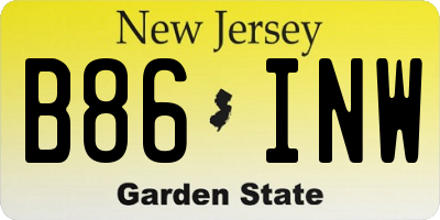 NJ license plate B86INW