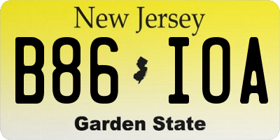 NJ license plate B86IOA