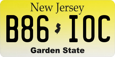 NJ license plate B86IOC