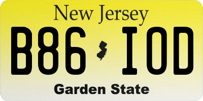 NJ license plate B86IOD