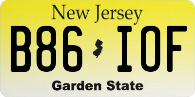 NJ license plate B86IOF
