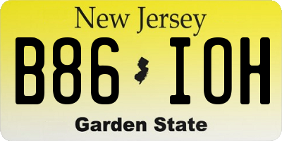 NJ license plate B86IOH