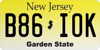 NJ license plate B86IOK