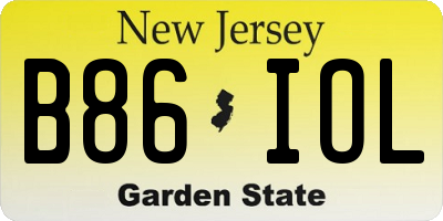 NJ license plate B86IOL