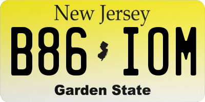 NJ license plate B86IOM