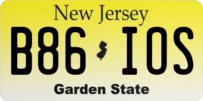 NJ license plate B86IOS