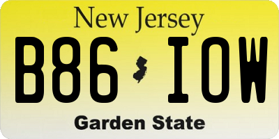 NJ license plate B86IOW