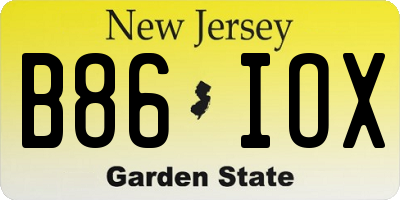 NJ license plate B86IOX