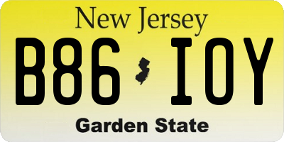 NJ license plate B86IOY