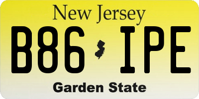NJ license plate B86IPE