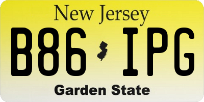 NJ license plate B86IPG