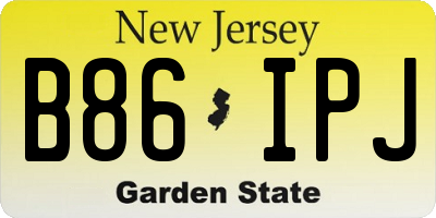 NJ license plate B86IPJ