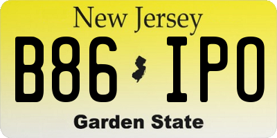 NJ license plate B86IPO
