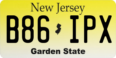 NJ license plate B86IPX