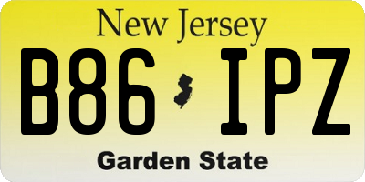 NJ license plate B86IPZ