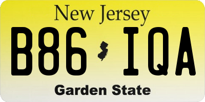 NJ license plate B86IQA